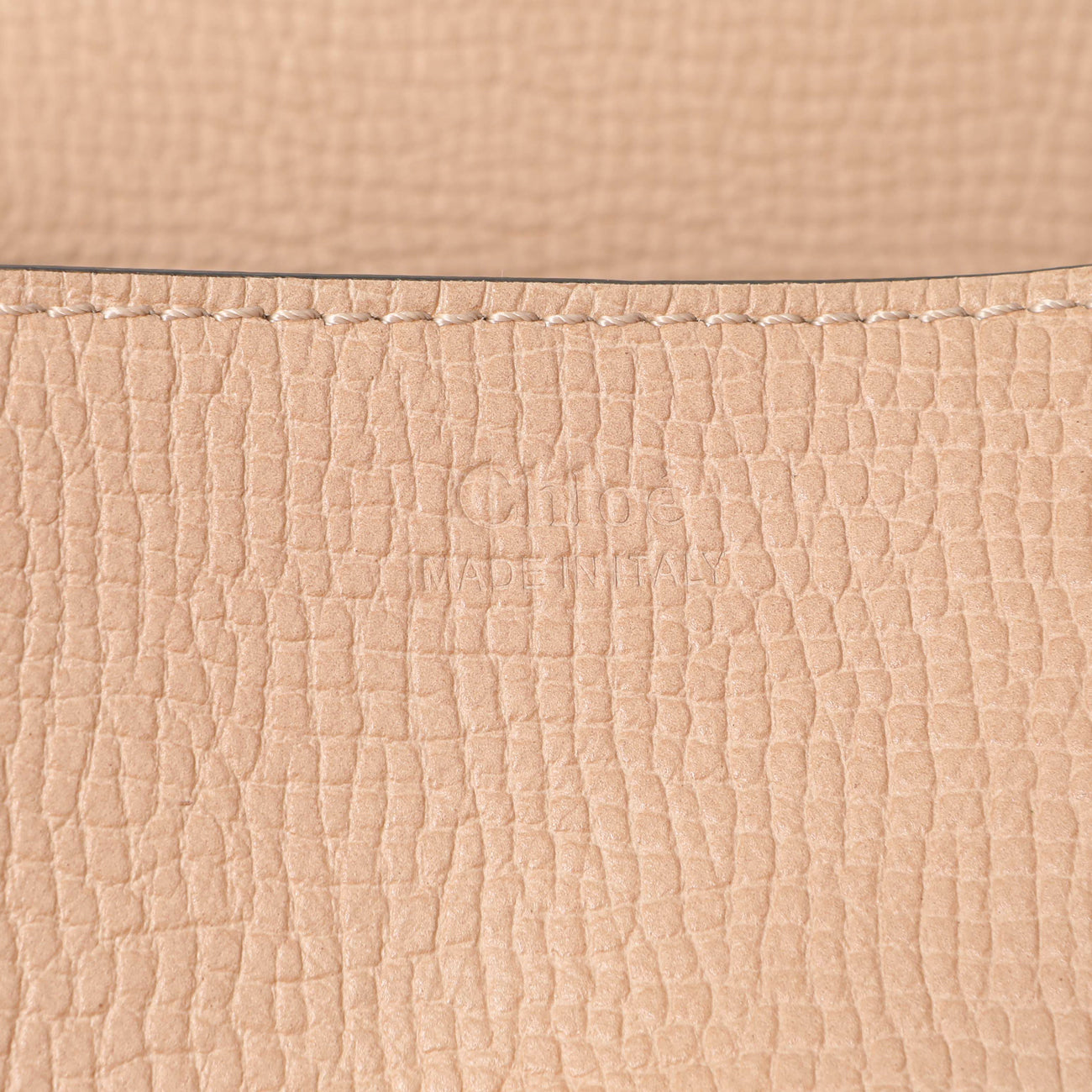 Exclusive Chloe Beige Caramel Grained Calfskin Mini Drew Shoulder Bag — Detail View