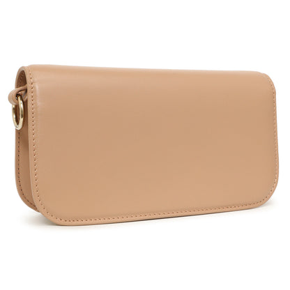 Exclusive Valentino Beige Calfskin Vlogo Small Loco Shoulder Bag — Side View