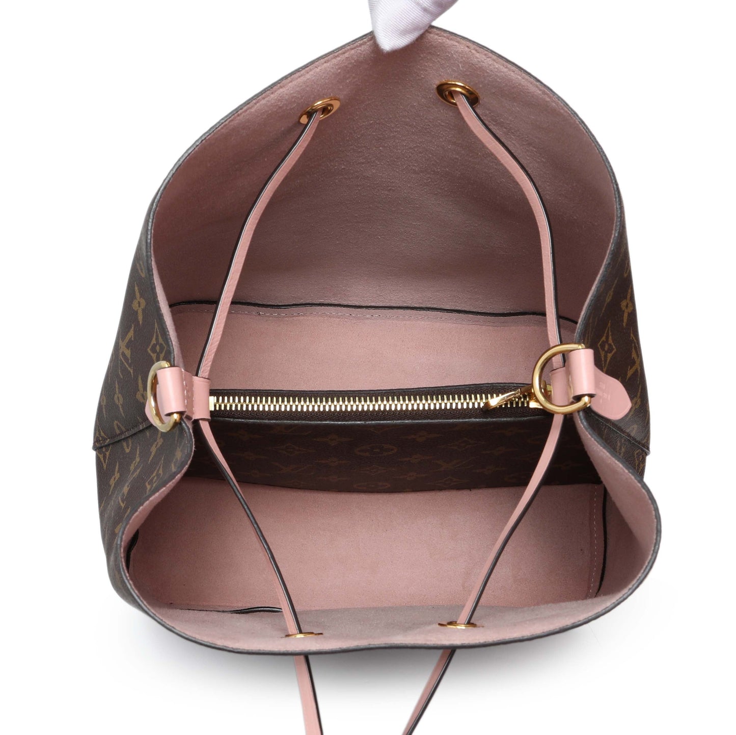 Exclusive Louis Vuitton Rose Poudre Monogram Neonoe MM — Top View