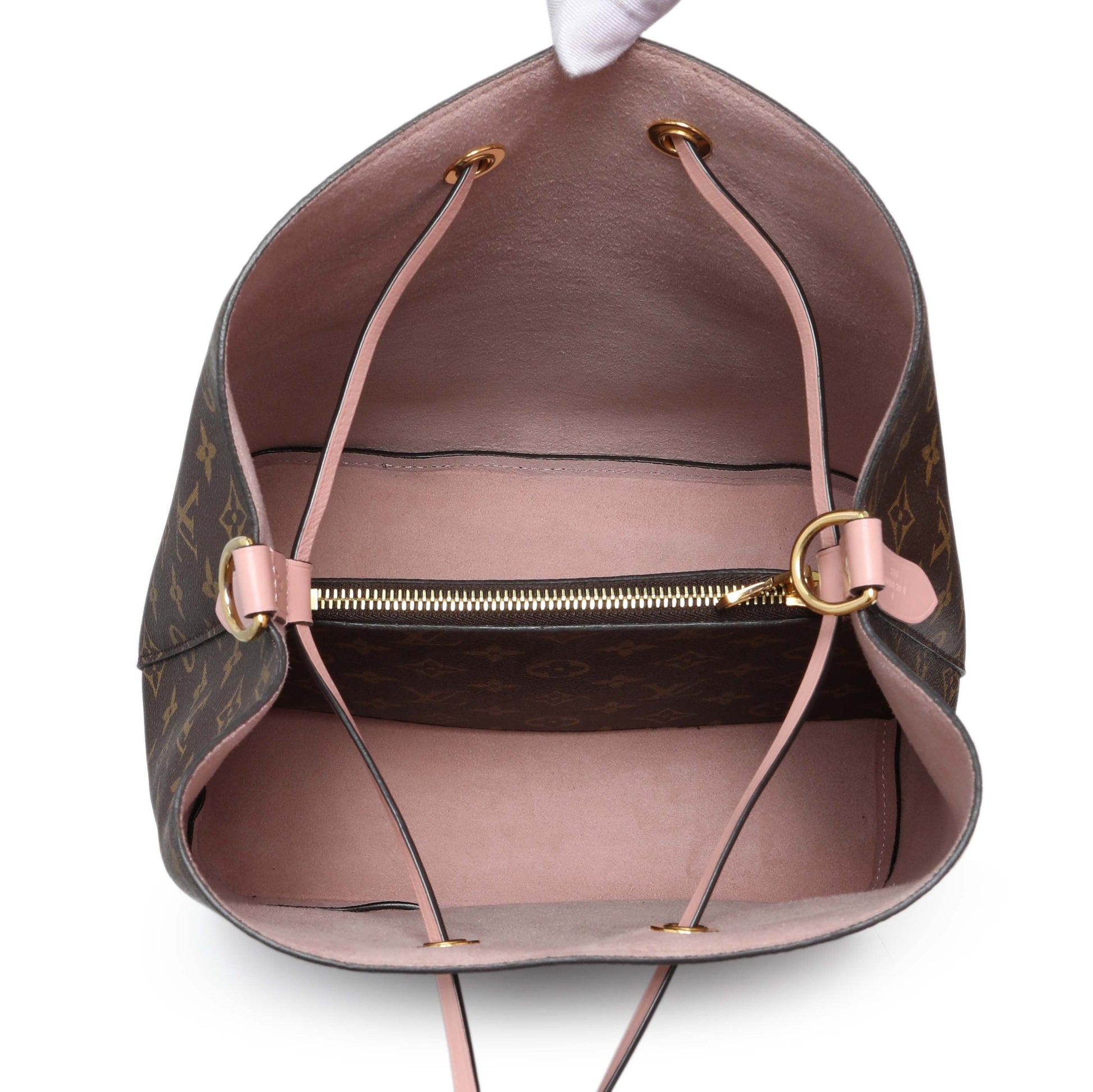 Exclusive Louis Vuitton Rose Poudre Monogram Neonoe MM — Top View