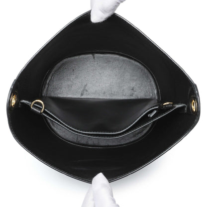 Exclusive Prada Black Calfskin Symbole Bucket Bag — Top View