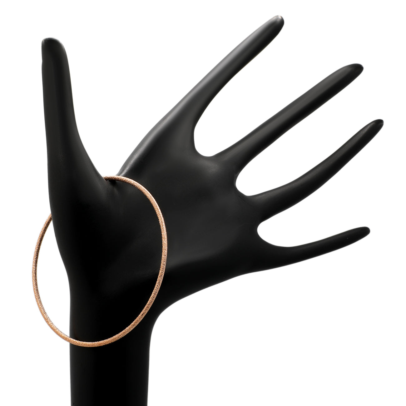 Exclusive 14K Rose Gold Blasted Bangle — Back View