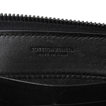 Exclusive Bottega Veneta Black Nappa Intrecciato Zip Around Wallet — Detail View