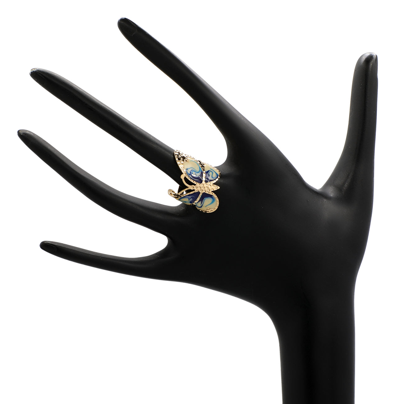 Exclusive 14K Gold Enamel Butterfly Ring — Back View
