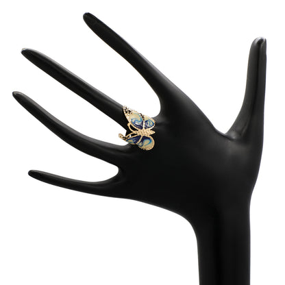Exclusive 14K Gold Enamel Butterfly Ring — Back View