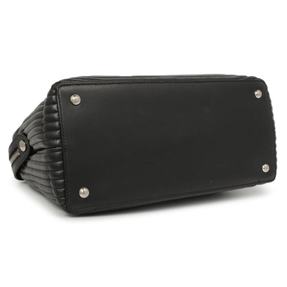 Exclusive Fendi Black Nappa Trapuntata Medium DotCom Click Chain Satchel — Back View
