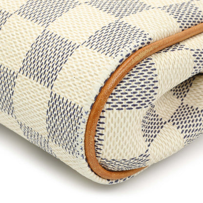 Exclusive Louis Vuitton Damier Azur Eva Clutch — Detail View