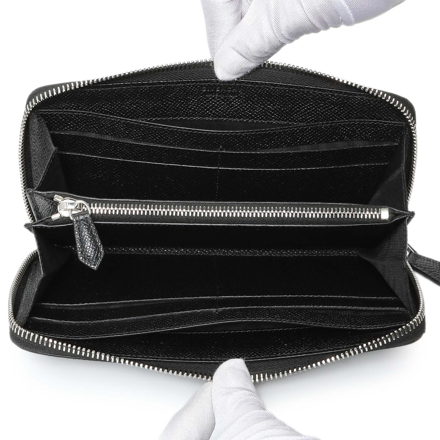 Exclusive Givenchy Black Calfskin Zip Around Wallet — Lifestyle View