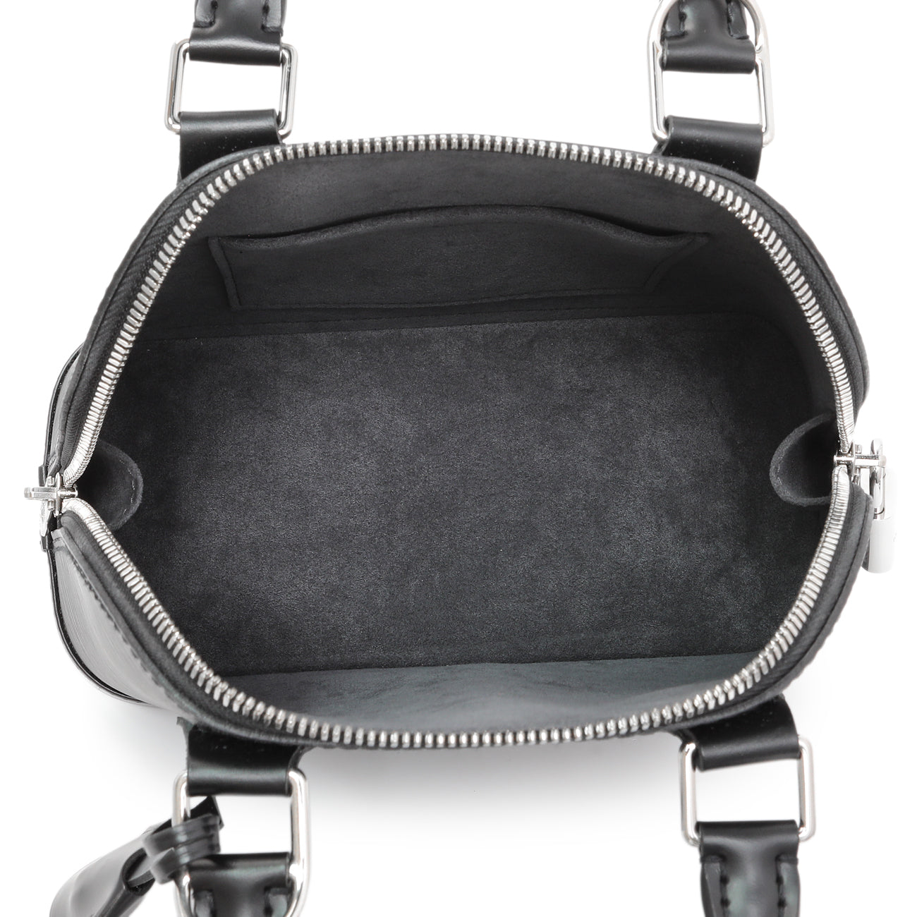 Exclusive Louis Vuitton Black Epi Alma BB — Top View