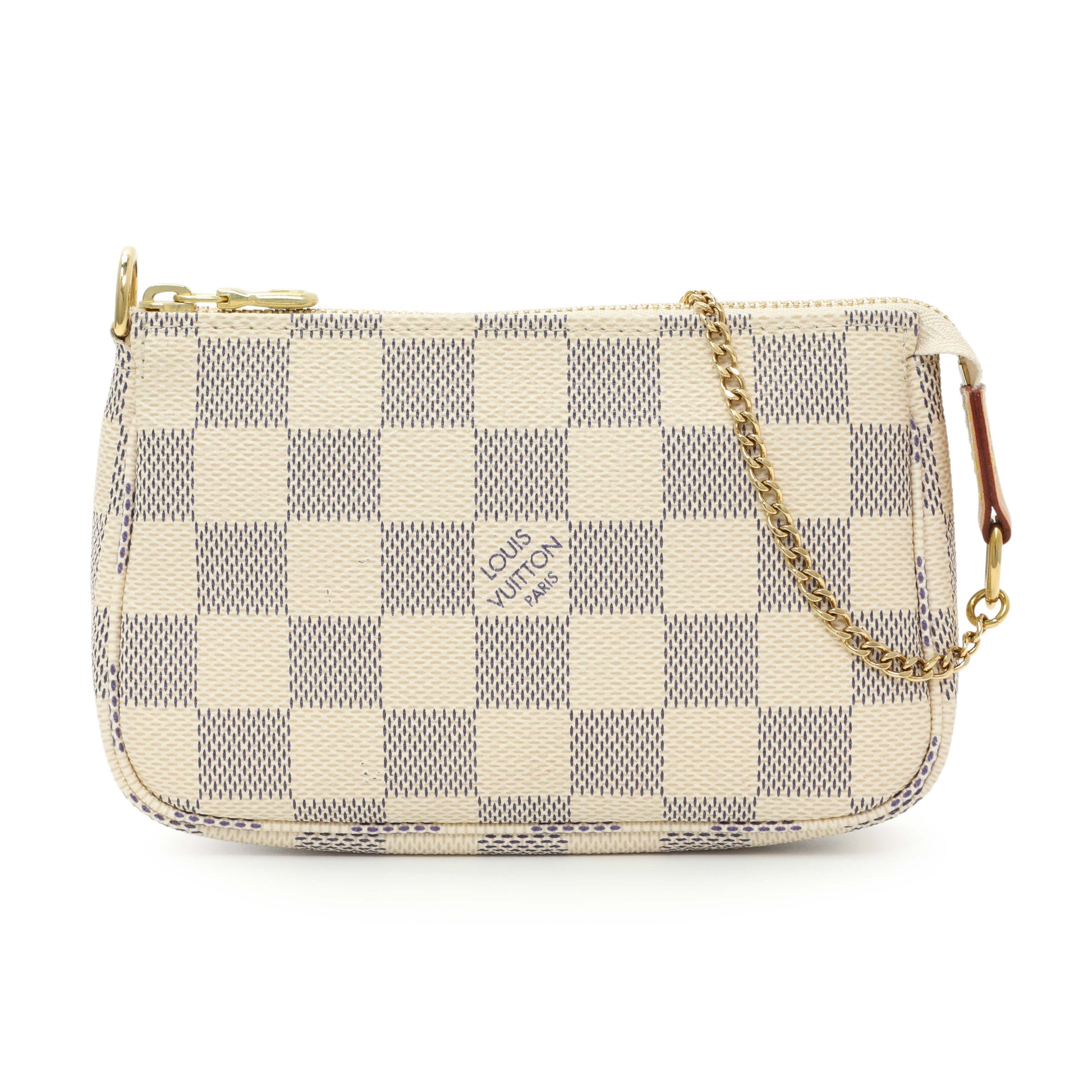 Exclusive Louis Vuitton Damier Azur Mini Pochette Accessories — Front View