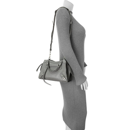 Exclusive Balenciaga Grained Grey Calfskin Neo Classic Silver Hardware Mini City — Alternate View 7