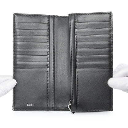Exclusive Christian Dior Homme Oblique Jacquard Vertical Bifold Long Wallet — Top View