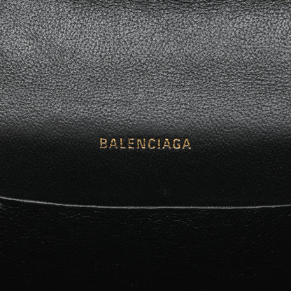 Exclusive Balenciaga Burgundy Box Calfskin XS Sharp Top Handle Bag — Detail View