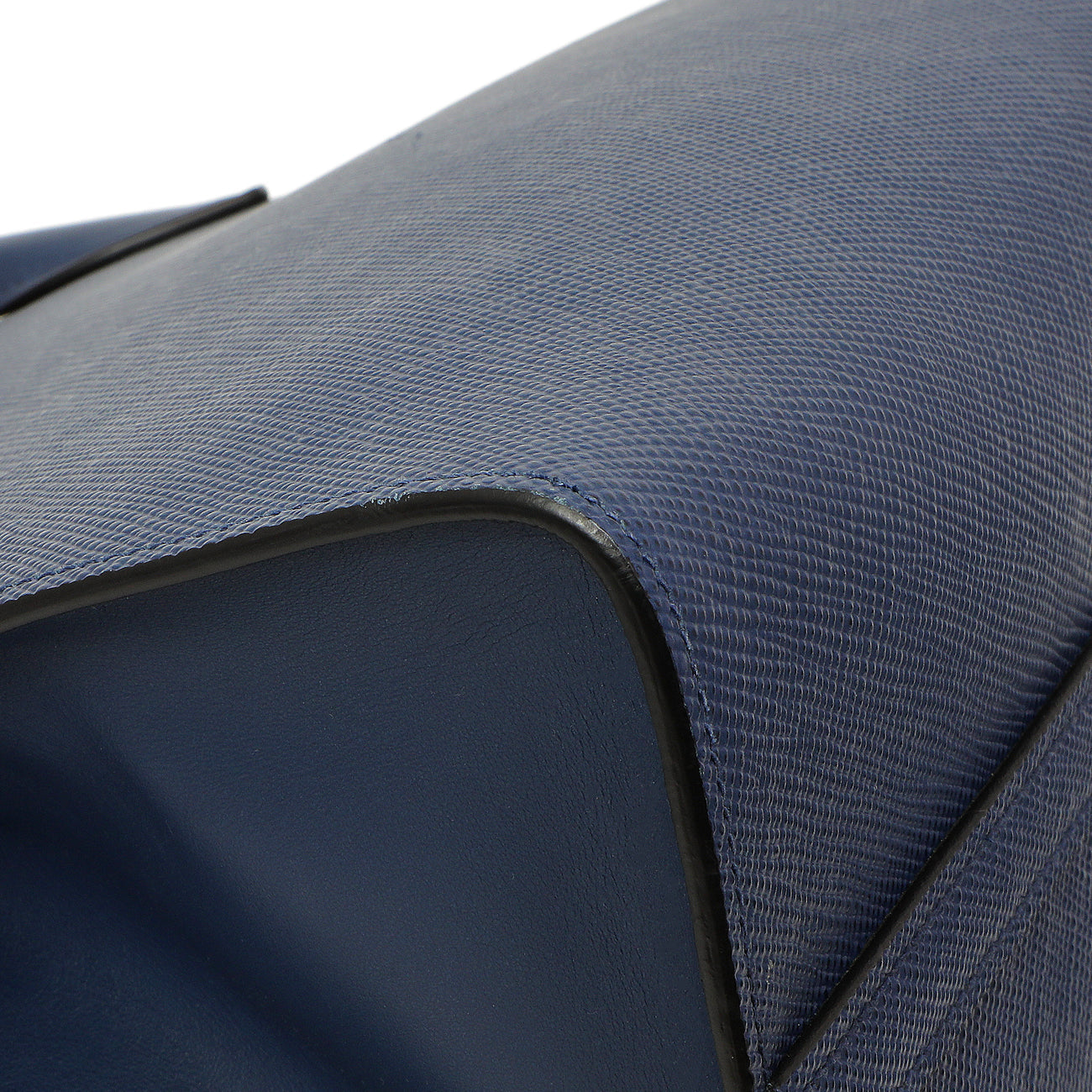 Exclusive Prada Blue Saffiano Cuir Small Monochrome Top Handle Tote — Top View