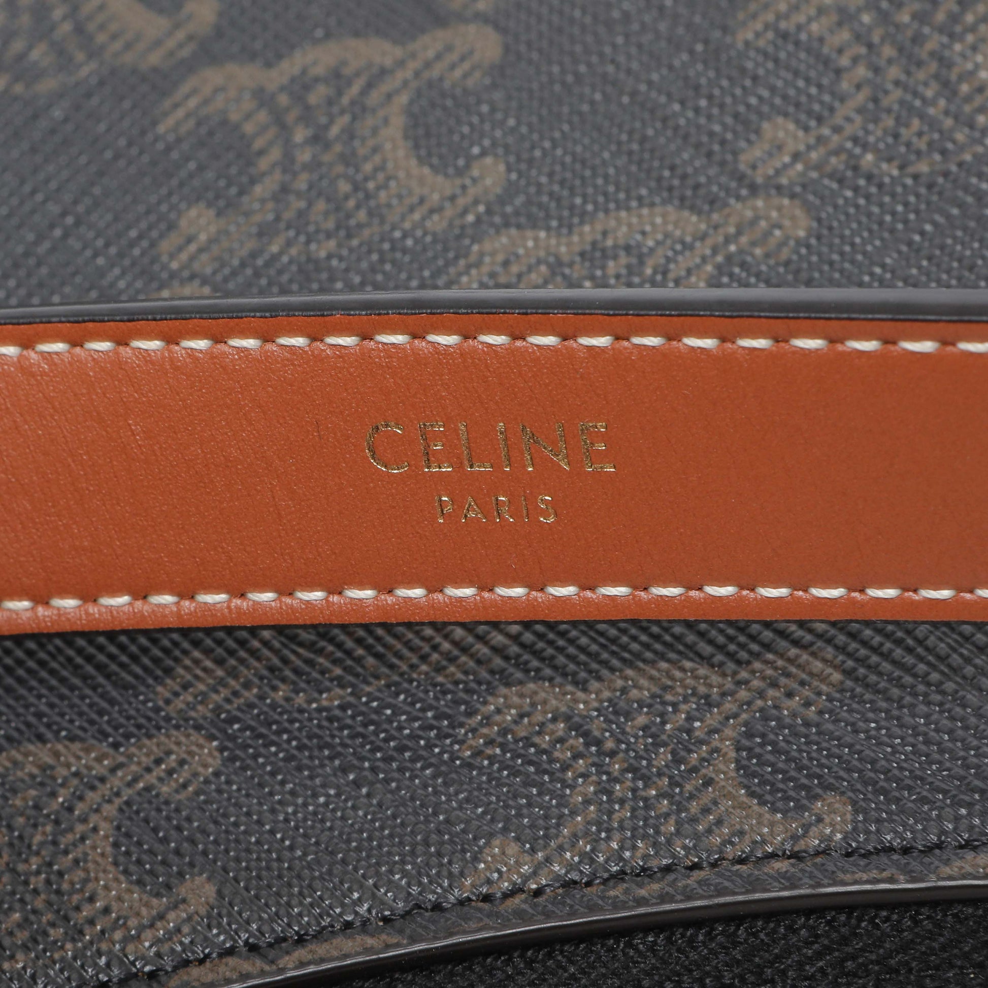 Exclusive Celine Triomphe Canvas Calfskin Ava Shoulder Bag — Detail View