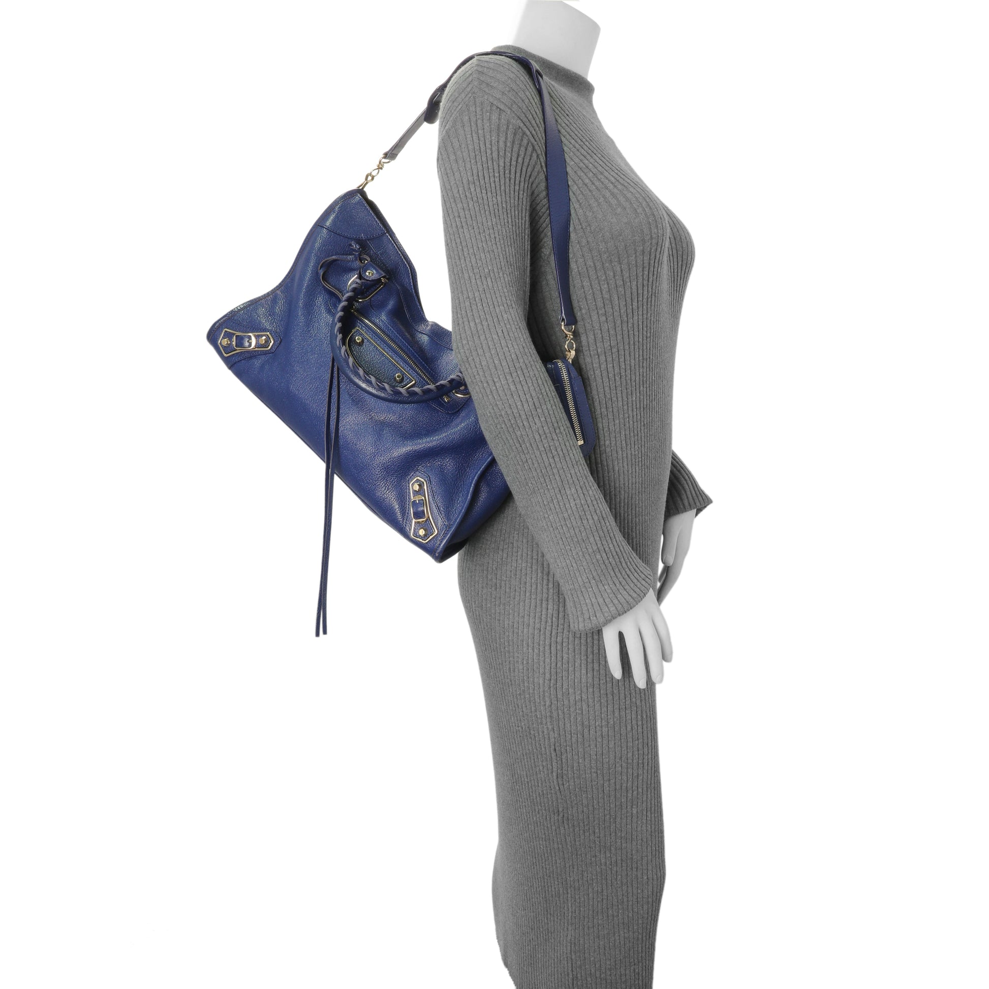 Exclusive Balenciaga Bleu Nuit Chevre Metallic Edge City — Alternate View 13