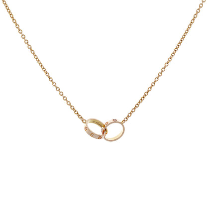 Exclusive Cartier 18K Rose Gold Interlocking Love Pendant — Front View