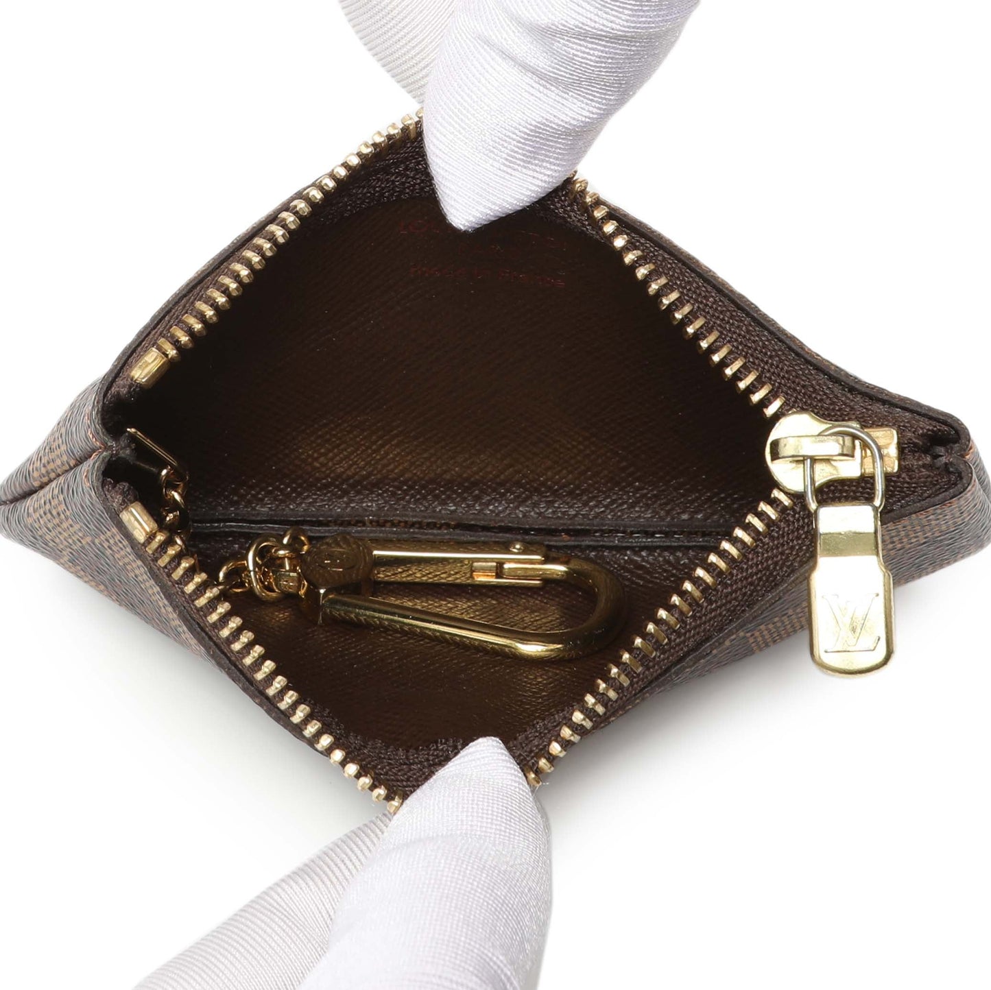 Exclusive Louis Vuitton Damier Ebene Key Pouch — Top View