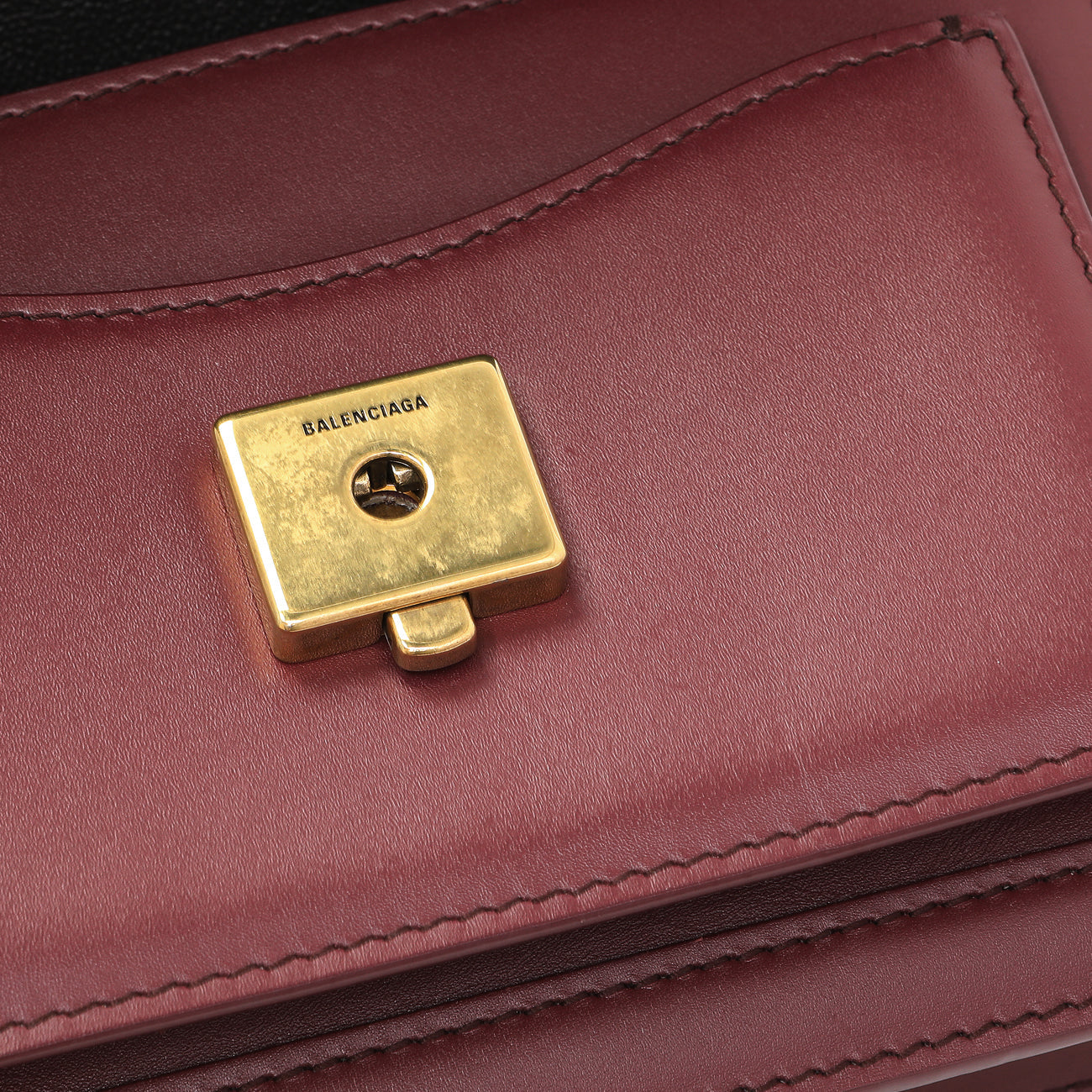 Exclusive Balenciaga Burgundy Box Calfskin XS Sharp Top Handle Bag — Alternate View 7