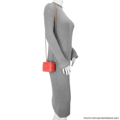 Exclusive Chanel Orange Caviar Mini Vanity Case With Chain — Alternate View 8