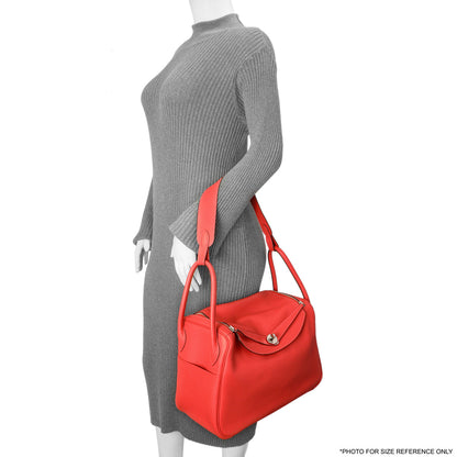 Exclusive Hermes Rouge Pivoine Clemence Lindy 34 — Alternate View 7