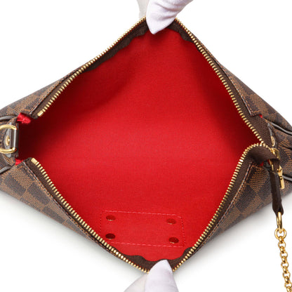 Exclusive Louis Vuitton Damier Ebene Eva Clutch — Top View