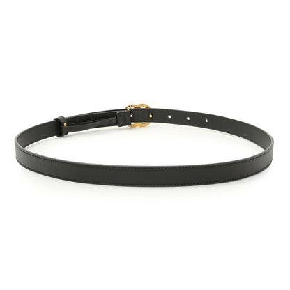 Exclusive Gucci Black Calfskin Double G 20mm Belt — Side View