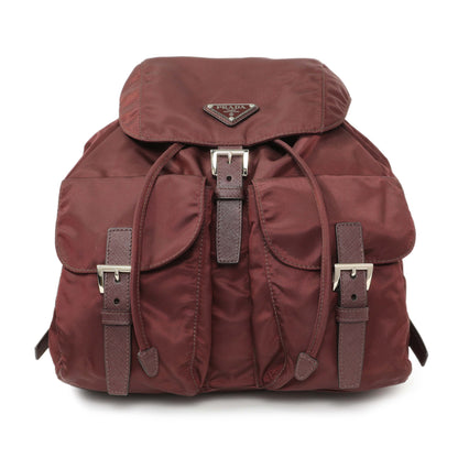 Exclusive Prada Bordeaux Nylon Vela Medium Backpack — Front View