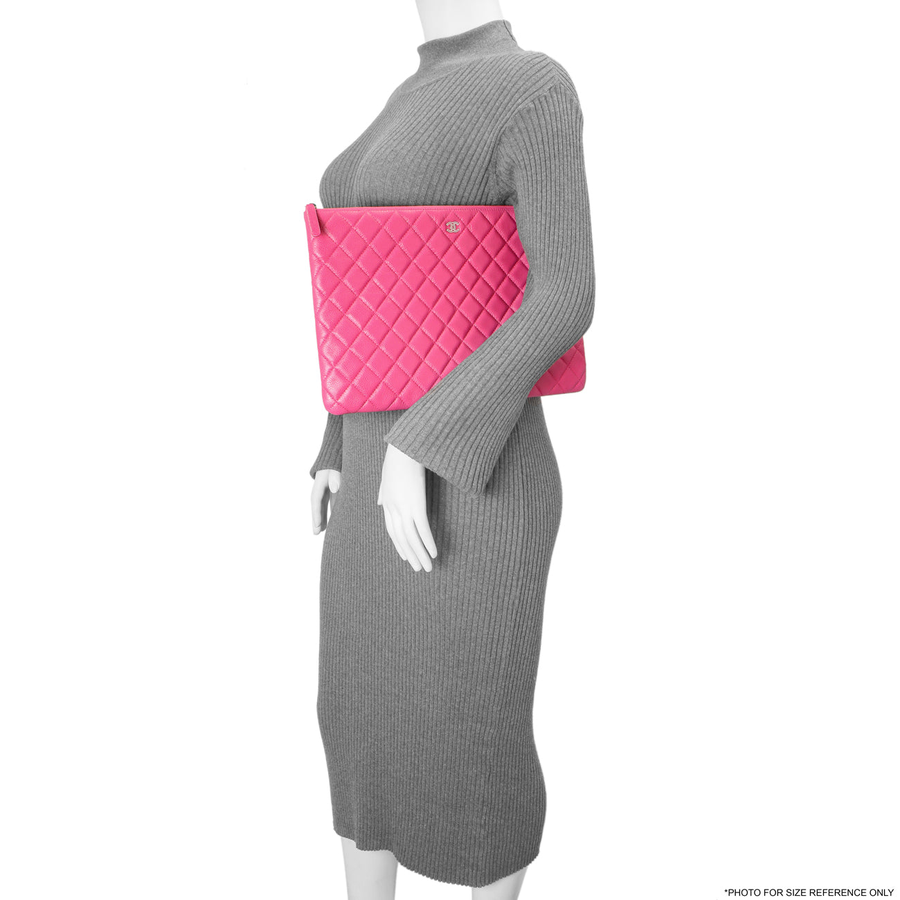 Exclusive Chanel Pink Quilted Caviar Large Cosmetic Case — Alternate View 7
