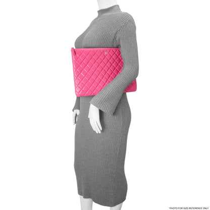 Exclusive Chanel Pink Quilted Caviar Large Cosmetic Case — Alternate View 7