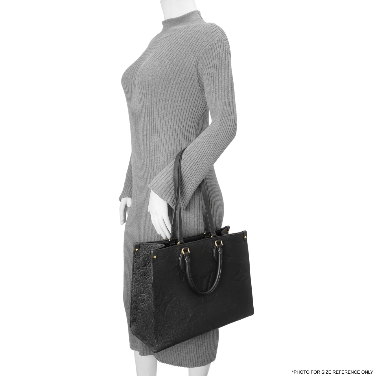 Exclusive Louis Vuitton Black Empreinte Monogram Giant Onthego MM — Lifestyle View