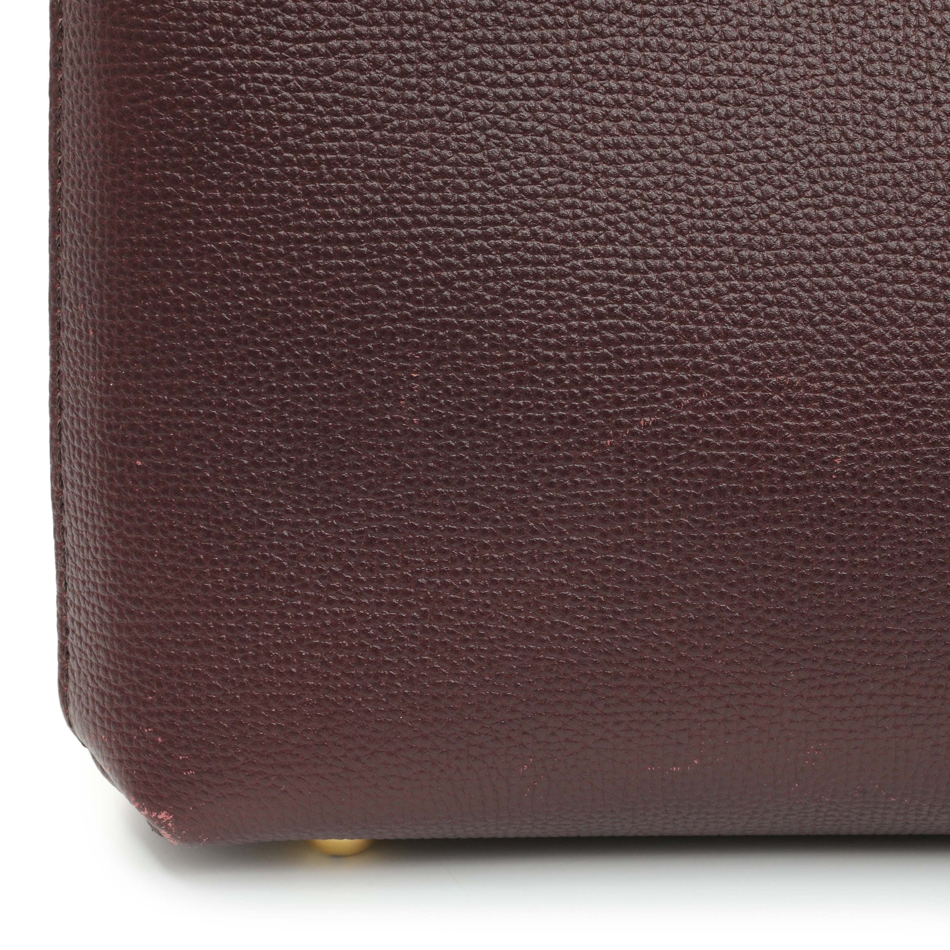 Exclusive Burberry Burgundy Calfskin House Check Small Banner Tote — Alternate View 12
