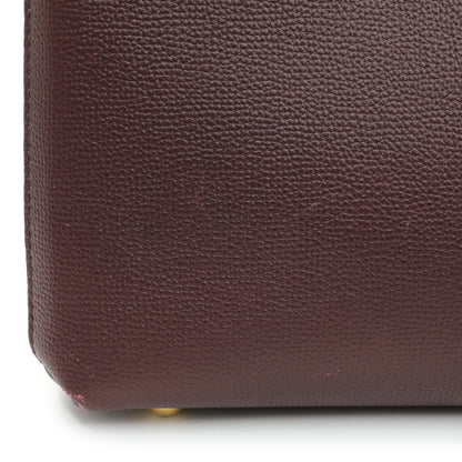Exclusive Burberry Burgundy Calfskin House Check Small Banner Tote — Alternate View 12