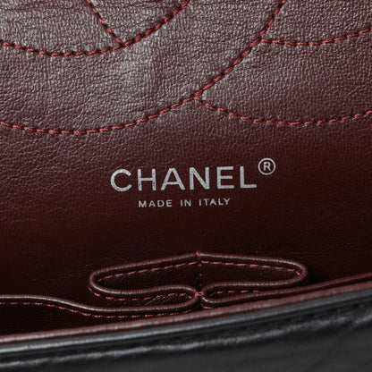 Exclusive Chanel Black Quilted Aged Calfskin 2.55 Reissue 227 Flap — Detail View
