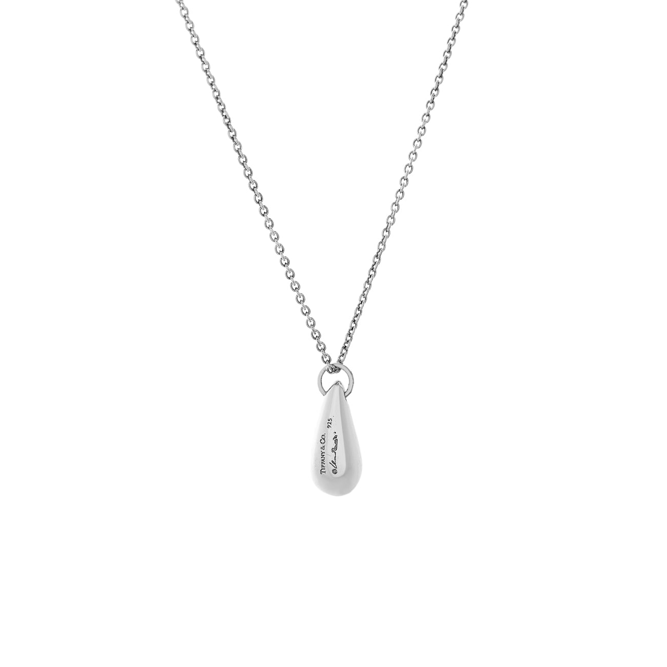 Exclusive Tiffany & Co. Sterling Silver Teardrop Pendant — Side View
