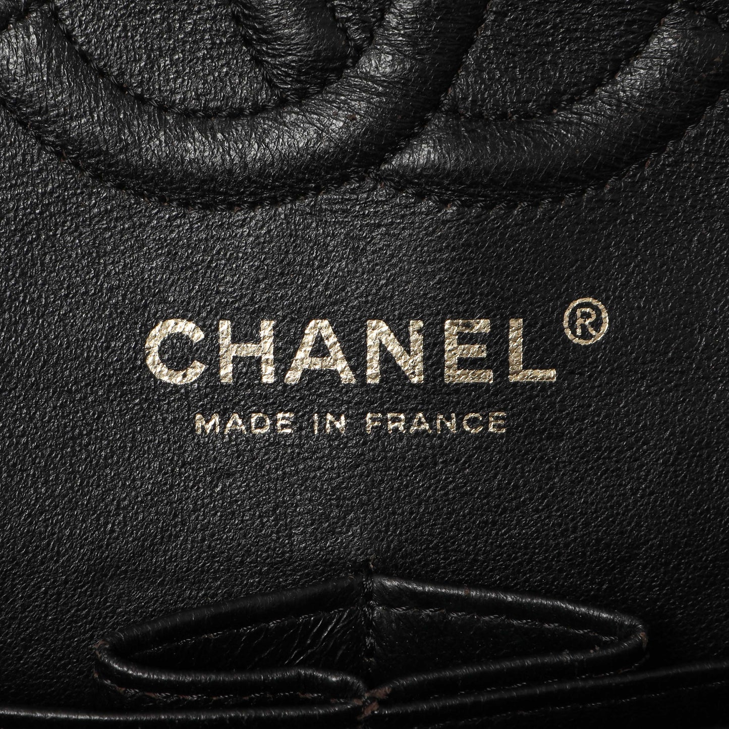 Exclusive Chanel Black Quilted Caviar Small Classic Double Flap — Detail View