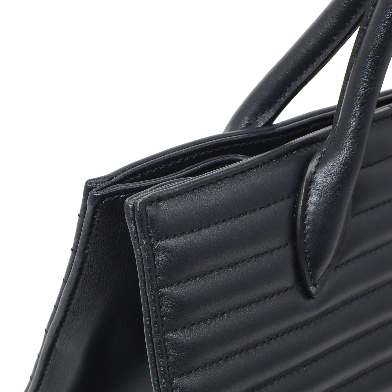 Exclusive Prada Navy Soft Calfskin Impunture Diagramme Tote — Alternate View 11