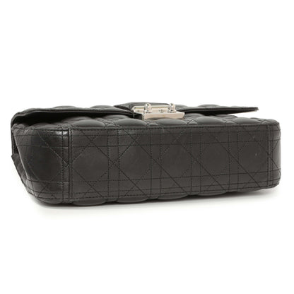 Exclusive Christian Dior Black Lambskin Cannage Medium Miss Dior Flap — Back View