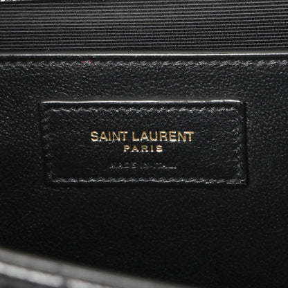 Exclusive Saint Laurent Grain De Poudre Textured Mixed Matelasse Triquilt Medium Monogram Satchel — Alternate View 9