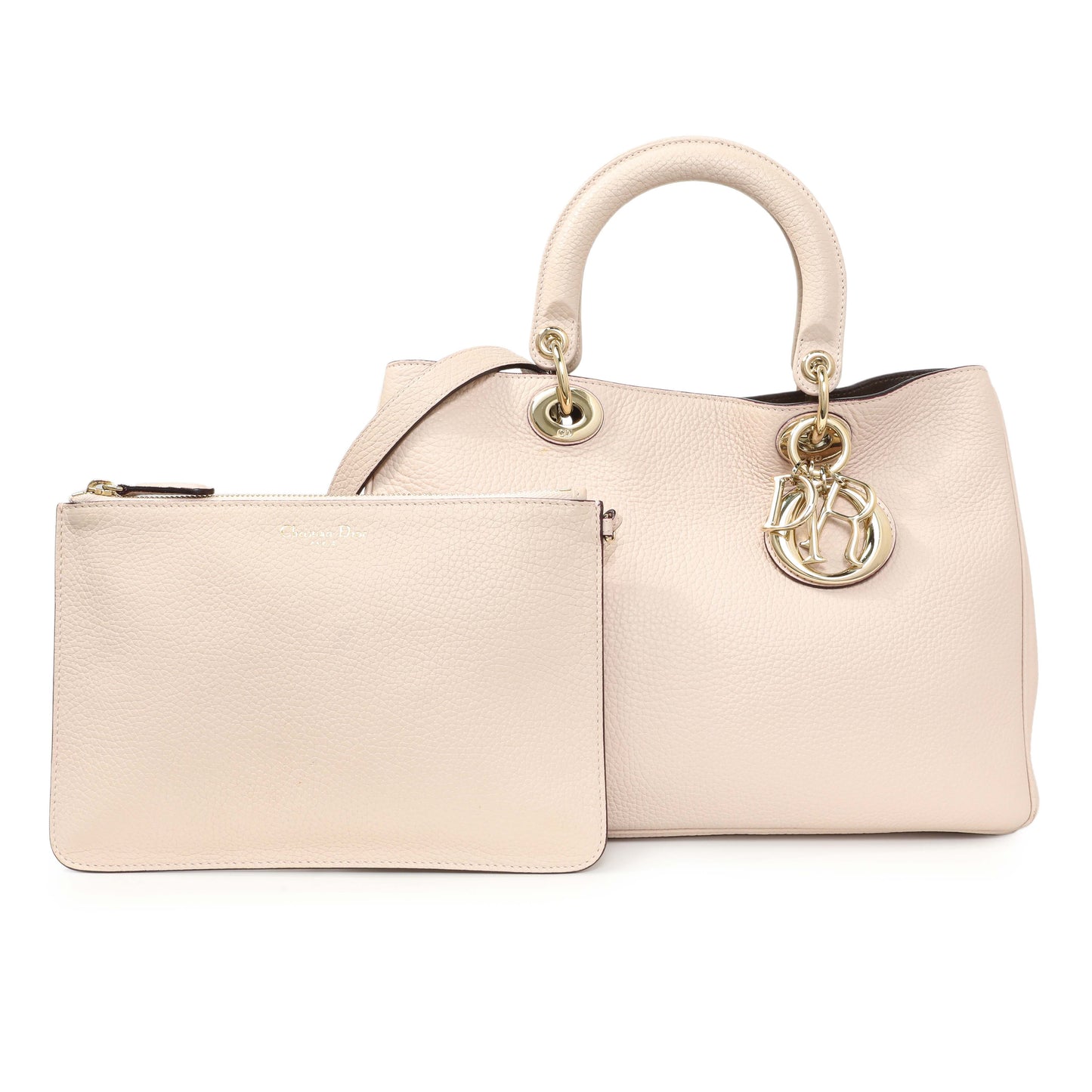 Exclusive Christian Dior Rose Poudre Bullcalf Medium Diorissimo — Front View