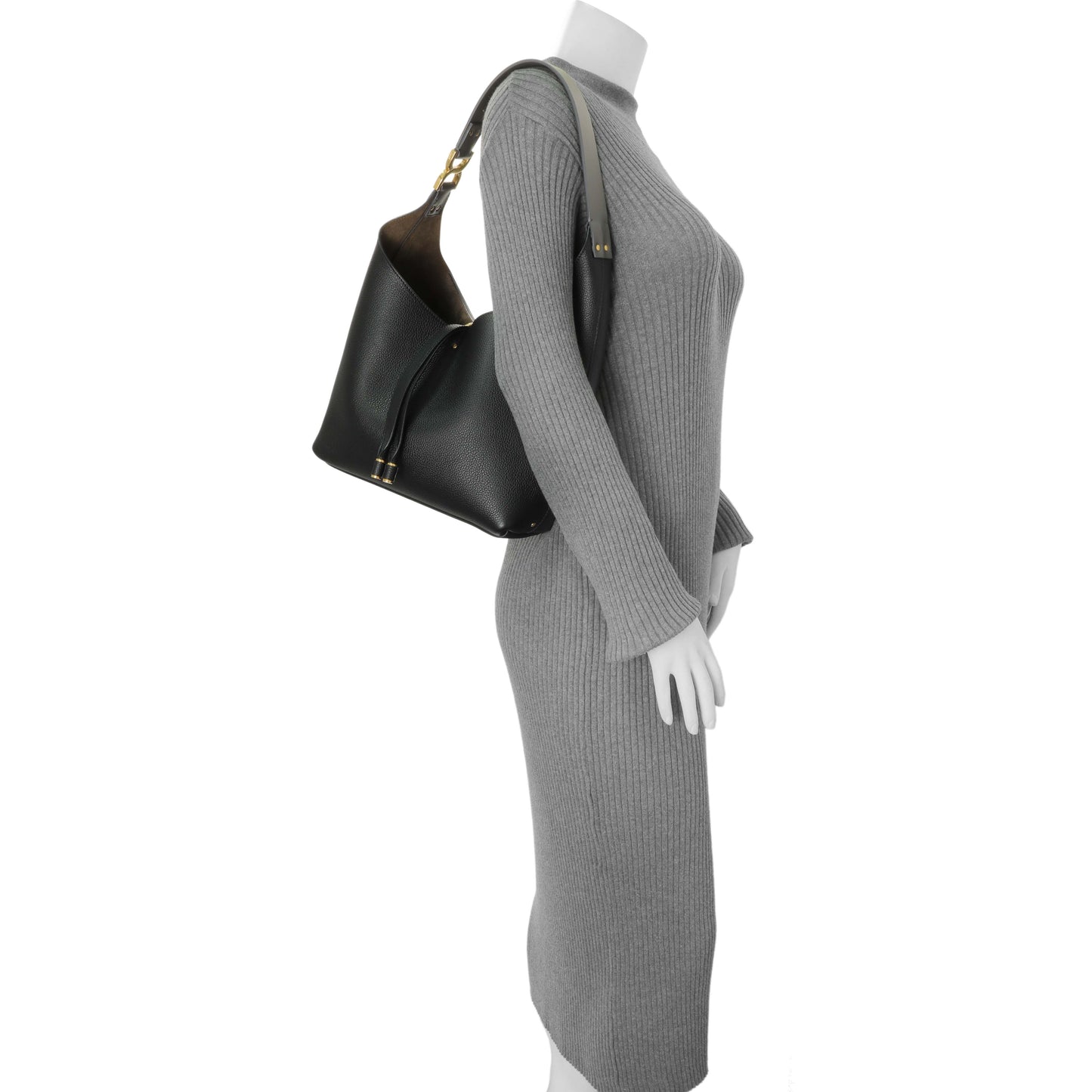 Exclusive Chloe Black Grained Calfskin Marcie Hobo — Alternate View 7