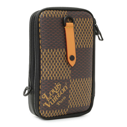 Exclusive Louis Vuitton x Nigo Giant Damier Ebene Double Phone Pouch — Side View