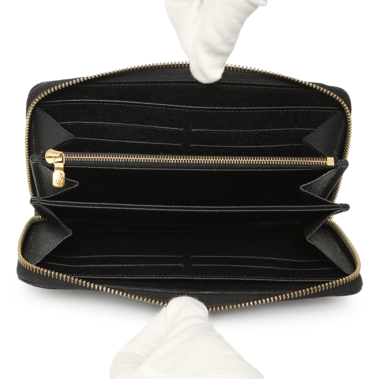 Exclusive Louis Vuitton Black Damier Paillettes Zippy Wallet — Alternate View 12