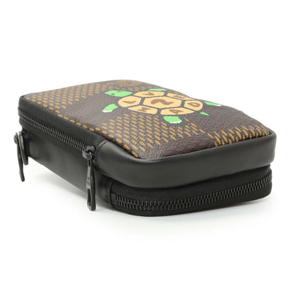 Exclusive Louis Vuitton x Nigo Giant Damier Ebene Double Phone Pouch — Back View