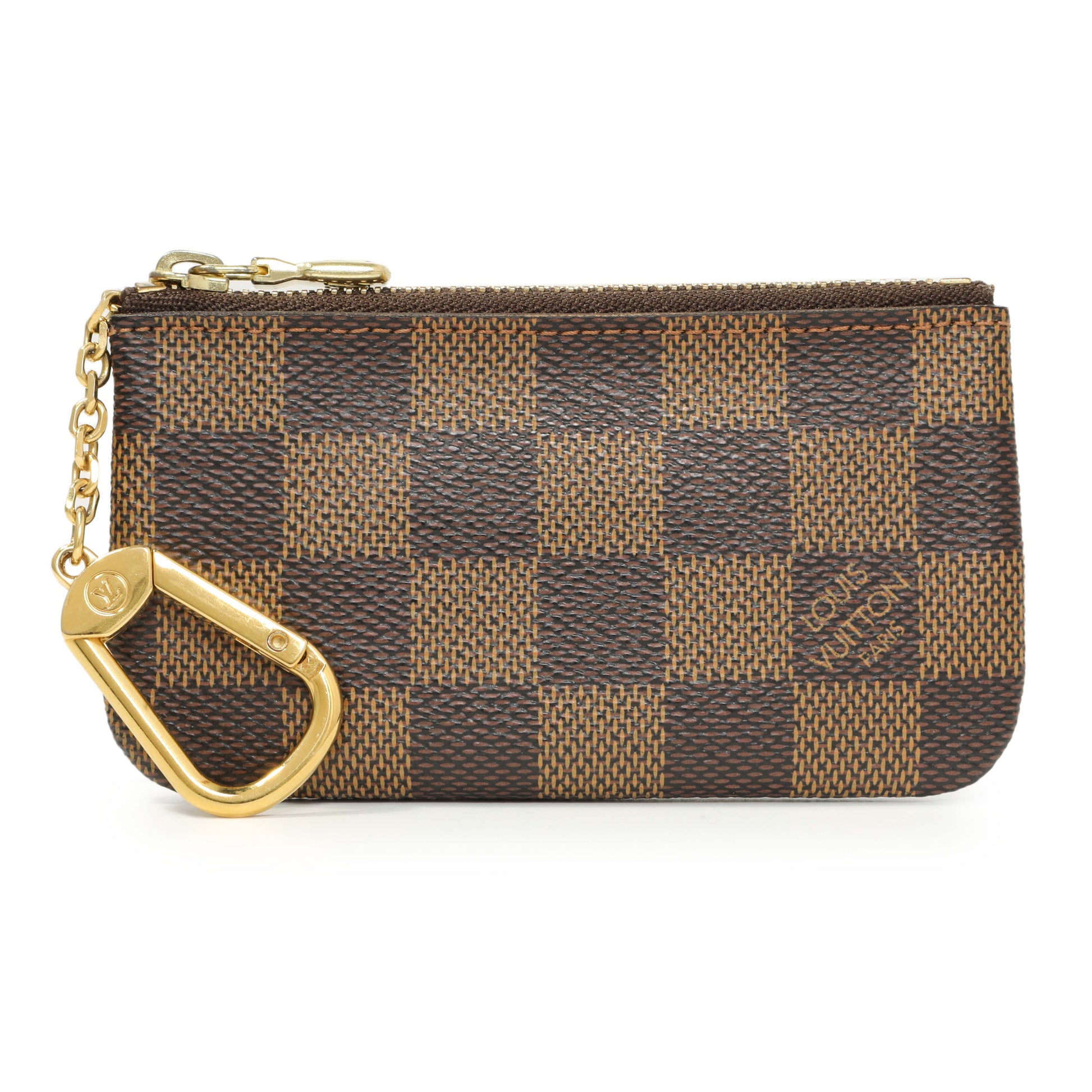Exclusive Louis Vuitton Damier Ebene Key Pouch — Front View