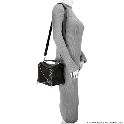 Exclusive Loewe Black Calfskin Medium Zipper Puzzle Bag — Alternate View 7
