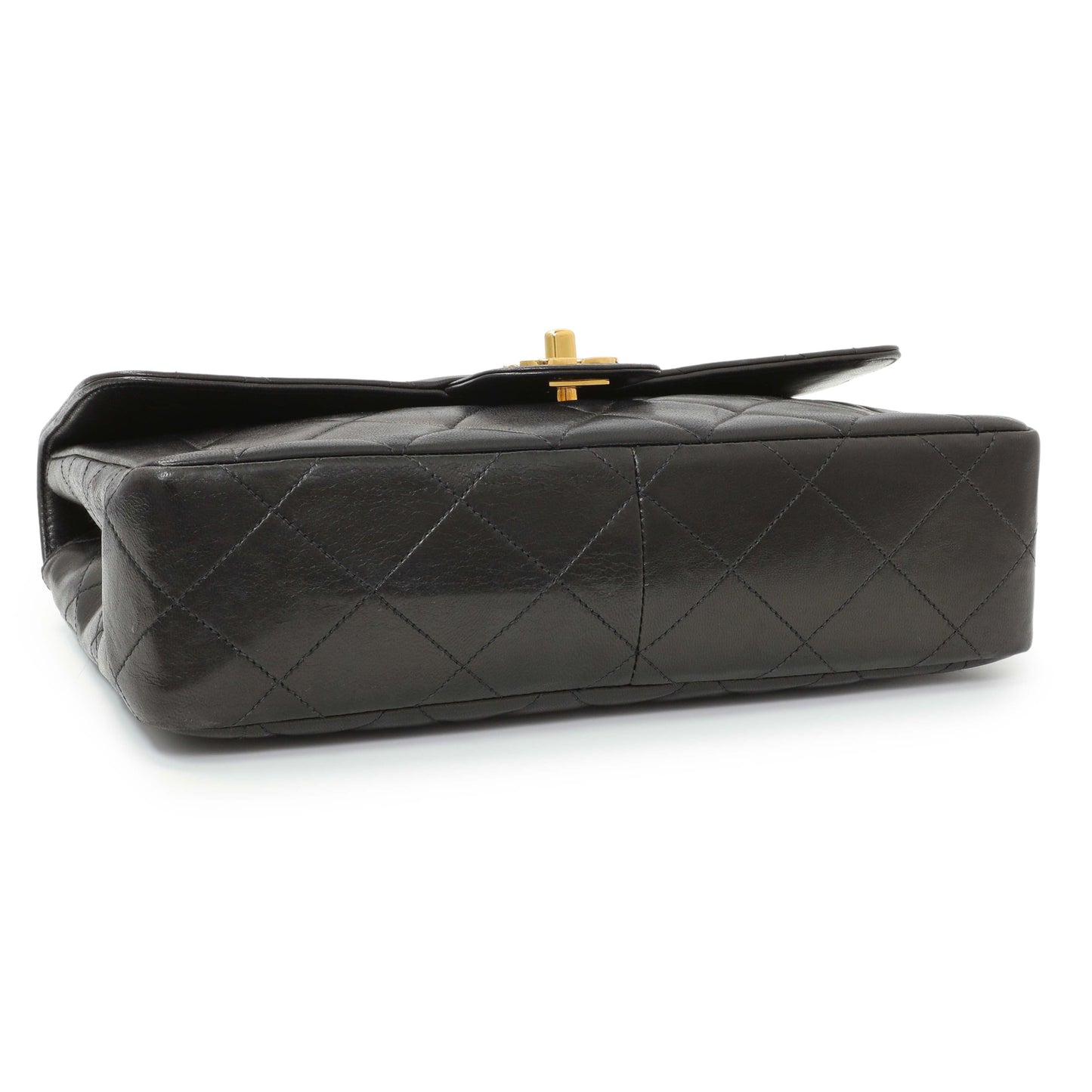 Exclusive Chanel Black Quilted Lambskin Vintage CC Chain Flap — Back View