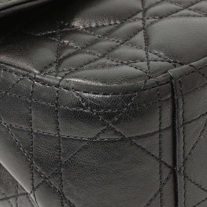 Exclusive Christian Dior Black Lambskin Cannage Medium Miss Dior Flap — Top View