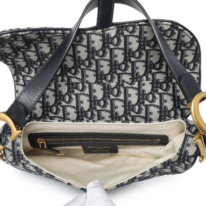 Exclusive Christian Dior Oblique Saddle Bag — Top View