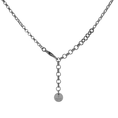 Exclusive Gucci Sterling Silver Interlocking G Pendant Necklace — Side View